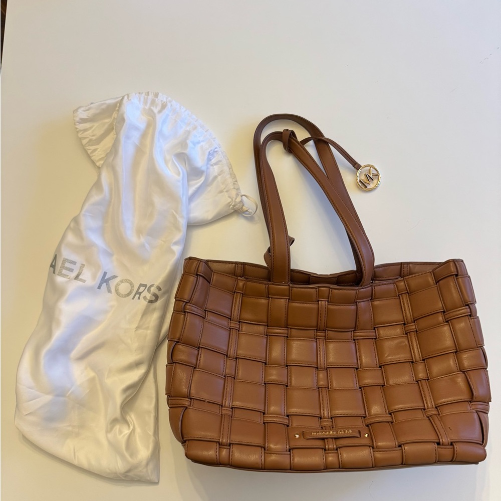 Michael Kors Tan Woven Tote